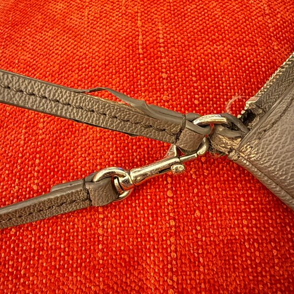 Coach Grey Leather Star-Print Wristlet – Silver Accents - Picture 11 of 13